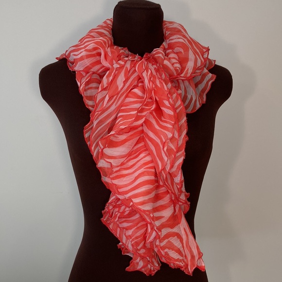 Fornash zebra boa scarf orange Oprah’s Fav - Picture 2 of 14
